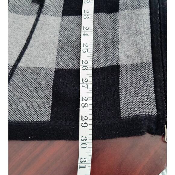 Adrienne Vittadini Cardigan Women's Size S Black Gray Check Full Zip Pockets - Picture 11 of 12